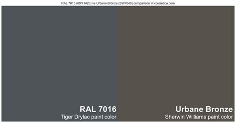 Tiger Drylac RAL 7016 09 71420 Vs Sherwin Williams Urbane Bronze