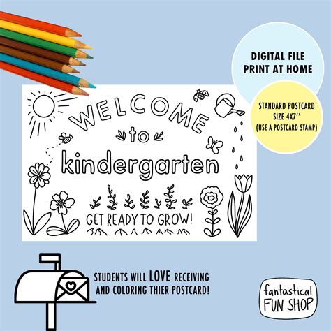 Postcard For Kindergarten Students From Teacher Printable Etsy In