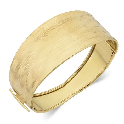 Jewelry Affairs 14k Yellow Gold Hinged Womens Bangle Bracelet 75