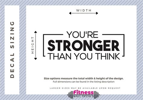 Youre Stronger Fitness Wall Decal Motivational Home Gym Etsy