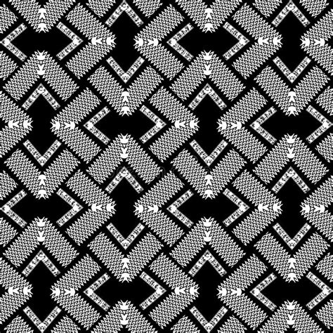 Zigzag Seamless Pattern Chevron Vector Black And White Background