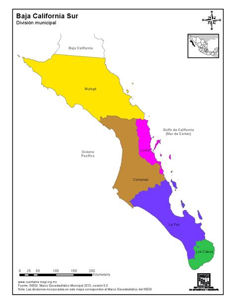Mapa Para Imprimir De Baja California Sur Mapa En Color De Los