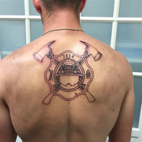 First Session Done On This Firefighter Crest With Helmet And Crossed