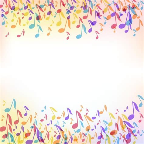 Colorful Music Notes Border