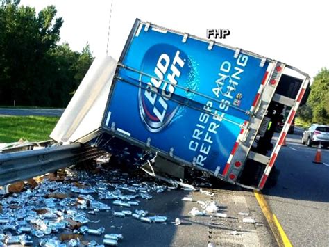 Bud Light Video Bud Light Truck Overturns Dumps Cans Of Beer On The