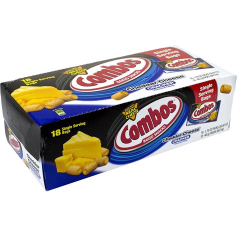 Combos Cheddar Cheese Cracker Baked Snacks 17 Oz 18 Count