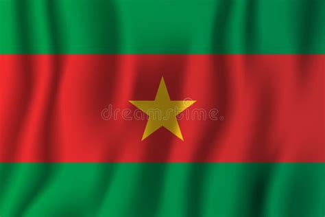 Ejemplo Realista Del Vector De La Bandera De Burkina Faso Que Agita