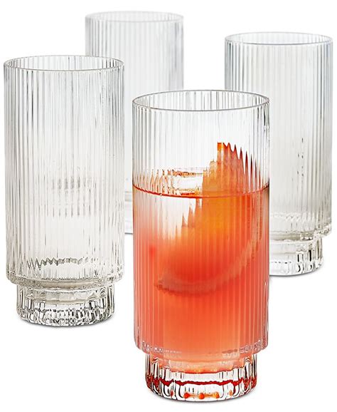 Hotel Collection Fluted Highball Glasses Set Of 4 Created For Macys Macy S