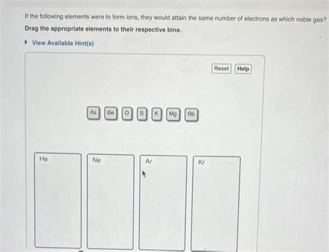 Solved If The Following Elements Were To Form Ions They Chegg Com