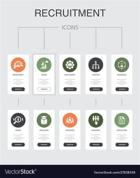 Recruitment Infographic 10 Steps Ui Designcareer Vector Image