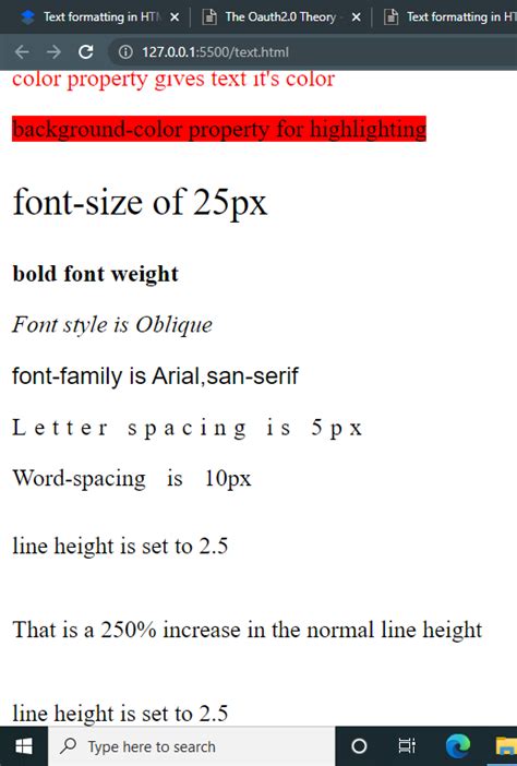 Text Formatting In HTML