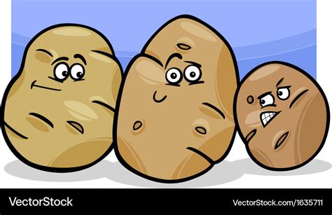 Potatoes Vegetable Cartoon Royalty Free Vector Image