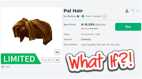 What If Pal Hair Went Limited On Roblox Youtube