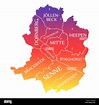 Bielefeld City Map Germany DE labelled rainbow colored illustration ...