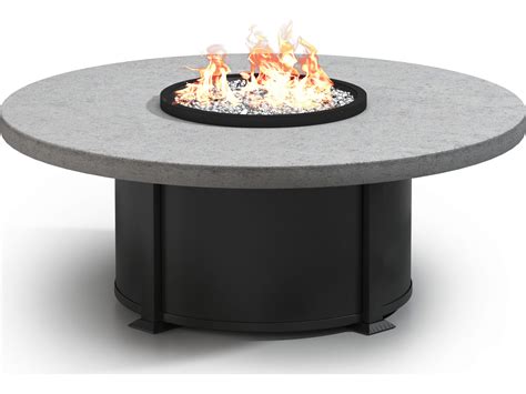 Homecrest Concrete Aluminum 54 Wide Round Coffee Fire Pit Table