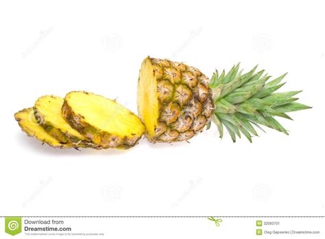 Fresh Sliced Pineapple Isolated On White Stock Image Image Of Macro