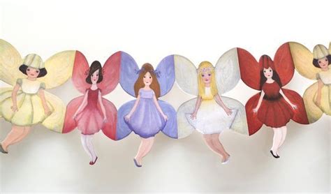 Paper Doll Chain Paper Chains Kids Room Room Girls Child Art Fairy