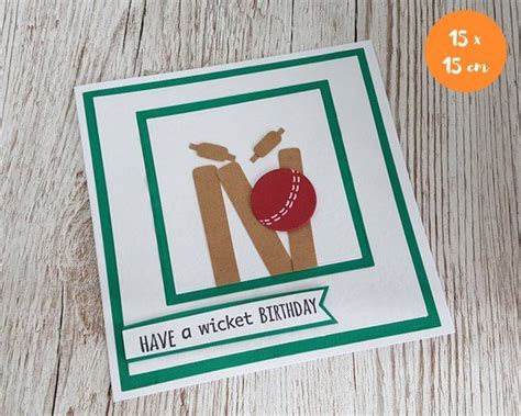 Handmade Cricket Birthday Card Have A Wicket Birthday Masculine Card