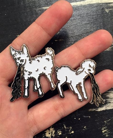 Two Sick Lambs Getting Sick Enamel Pin Set By Dripface On Etsy