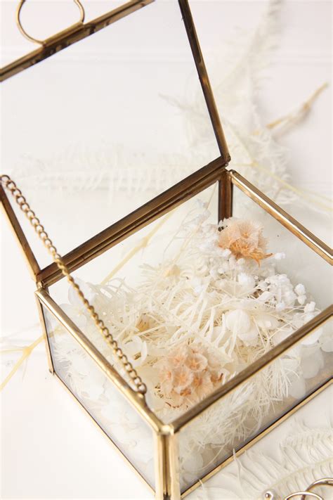 Beautiful Brass Gold Glass Jewellery Box With White Neutral Etsy
