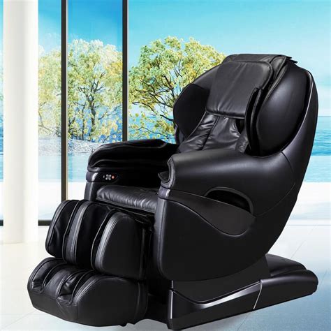 Pro Series Leather Massage Chair With L Track Massage Function Heating Grey Chair Bedroom