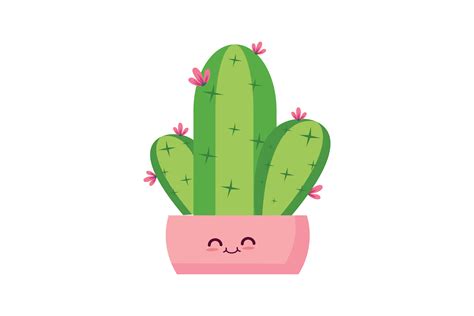 Spring Kawaii Cute Cactus Gráfico Por Goodtelangid · Creative Fabrica