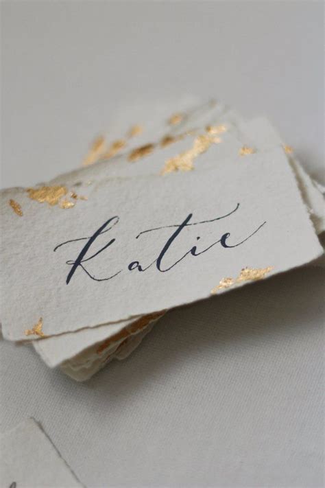 Maybe you would like to learn more about one of these? Calligraphy Name Place Cards with Gold Leaf Handwritten ...