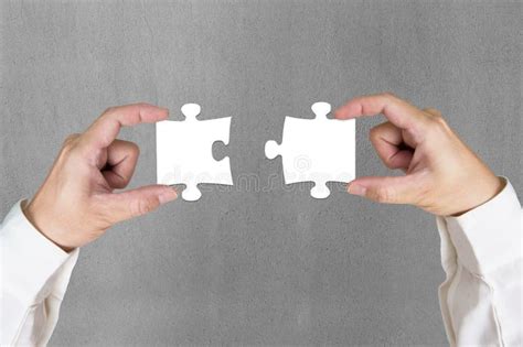 Connecting Two Puzzles For Green Business Stock Image Image Of Puzzle