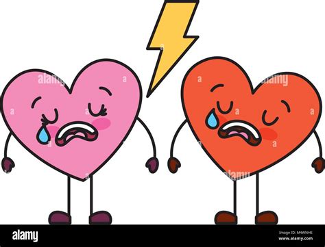 Sad Broken Heart Cartoon Illustration High Resolution Stock Photography