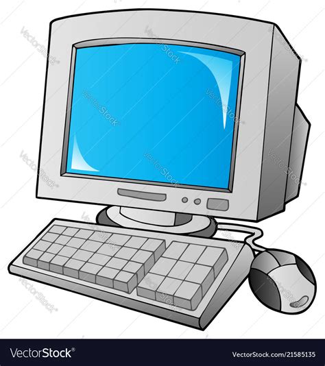 Cartoon Desktop Computer Royalty Free Vector Image