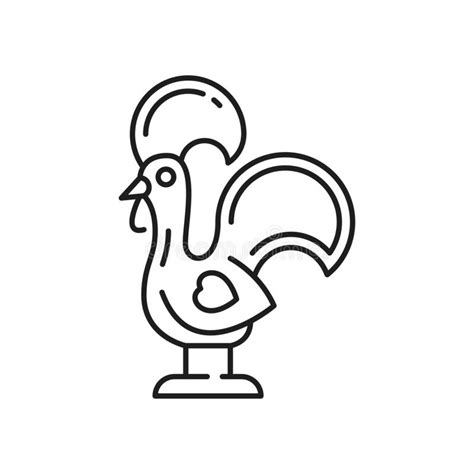 Barcelos Rooster Symbol Of Portugal Souvenir Icon Stock Vector