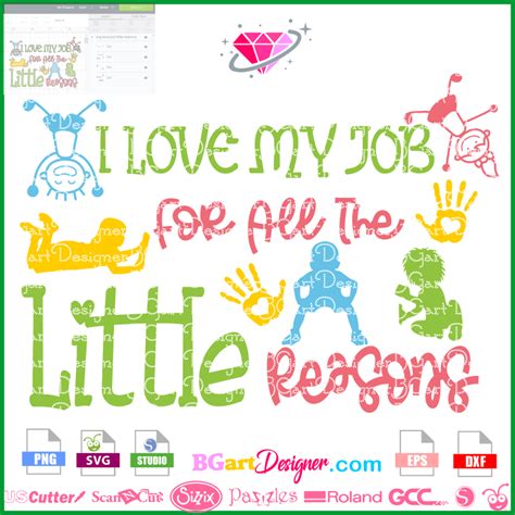 lllᐅLove Job Little Reasons - kindergarten teacher gift svg