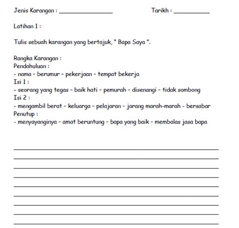 Karangan Latihan Bahasa Melayu Tahun Penulisan Buku R