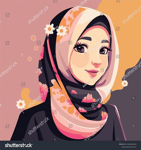 Vector Art Cute Young Muslim Woman Stock Vector (Royalty Free