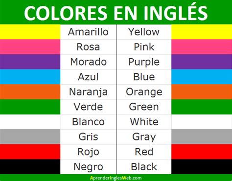 Colores En InglÉs Descarga La Lista De Colores