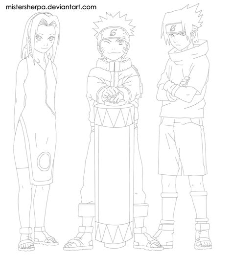 Naruto Team Seven Lineart By Mistersherpa On Deviantart