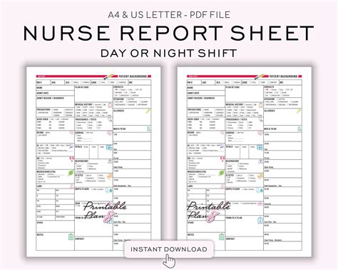 Nurse Report Sheet Nurse Cassies Edit Single Patient Log W
