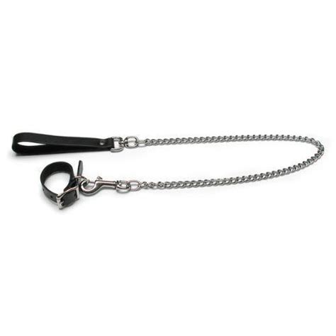 Penis Loop Ring With Chain Strap Lead Leash Erection Assist Sub Medical