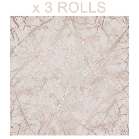 Rose Gold Marble Wallpaper Metallic Granite Luxury White