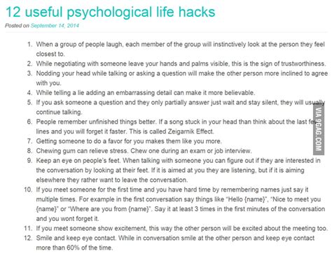 12 useful psychological life hacks 9gag