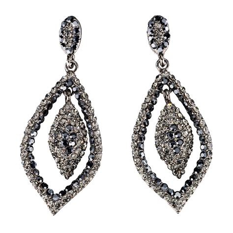 Swarovski Black Crystal Drop Earrings Vlrengbr