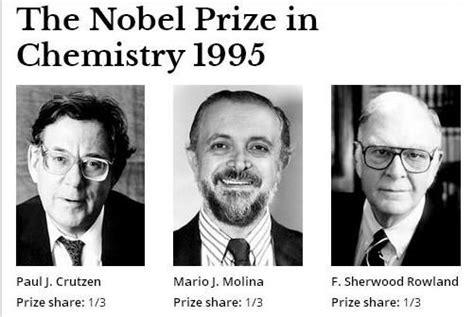 The Nobel Prize In Chemistry Was Awarded Jointly To Paul J Crutzen Mario J Molina And F