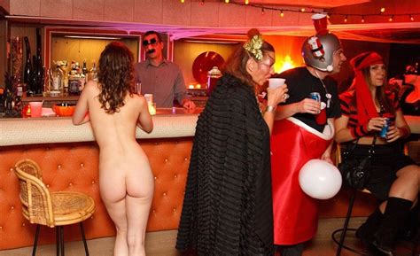 Shes Bare Ass Naked At The Costume Party Nudeshots