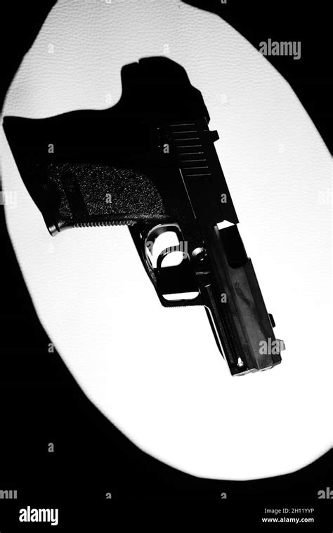 Automatic 9mm Pistol Gun Crime Thriller Book Cover Design Photo Stock