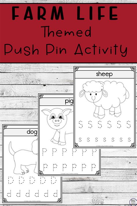 Farm Life Push Pin Worksheets Simple Living Creative Learning
