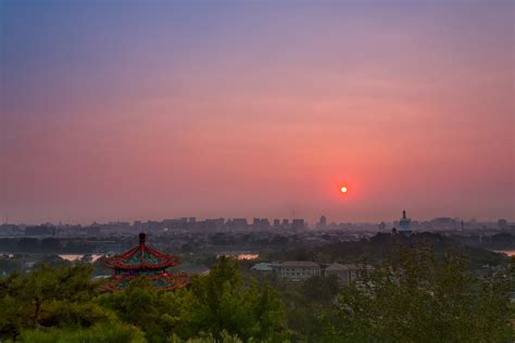 Beijing Sunset Big Red Sunset Over Beijing Taken From Jin Flickr