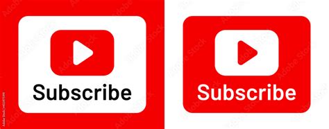 Subscribe Youtube Button Vector Subscribe Icon On Red Color Stock