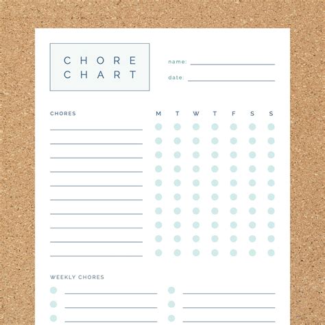 Minimalist Kids Chore Chart Chore Chart Printable Daily Etsy