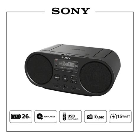 Sony Zs Ps50 Black Portable Cd Boombox Player Digital Tuner Amfm Zs