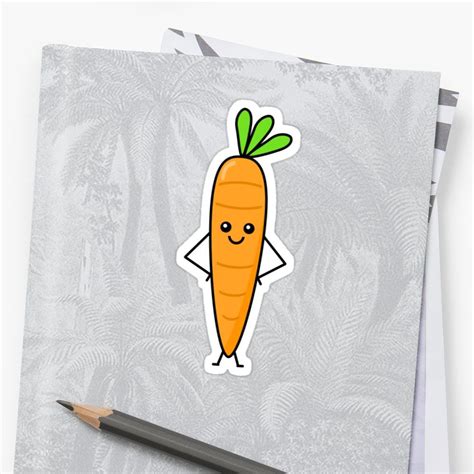 Cute Carrot Sticker By Darnovc Vinyl Sticker Cute Stickers